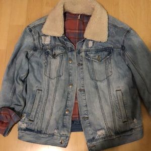 Free People denim trucker jacket